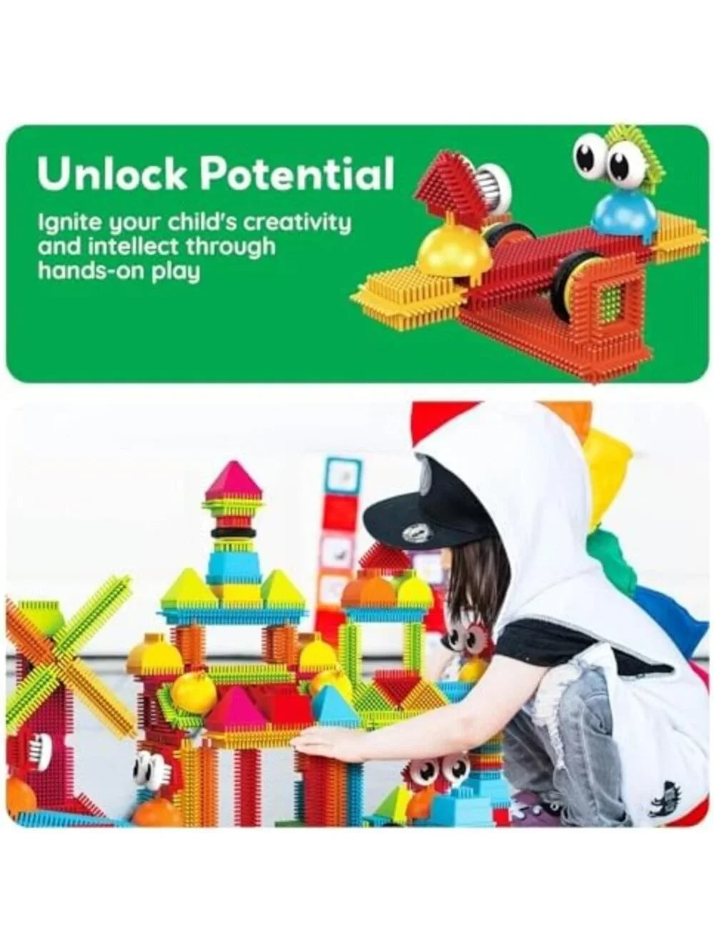 120pcs Interlocking Hedgehog Building Blocks Set | STEAM Learning Toy for Kids
